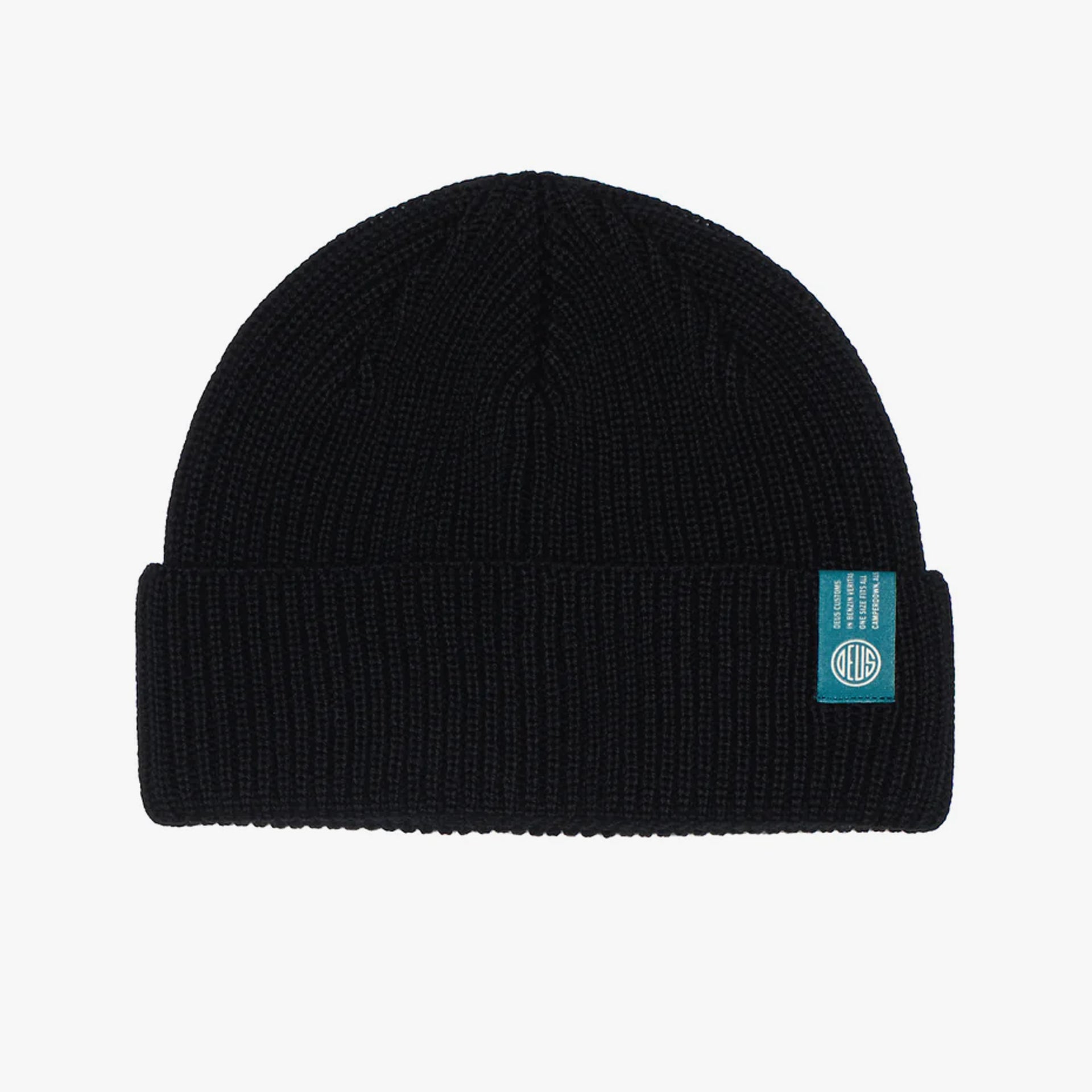 Deus Mens Oscar Pill Beanie Hat - One Size - Black - ManGo Surfing