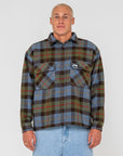 Rusty Mondo Cane Long Sleeve Overshirt - Sky Blue - ManGo Surfing