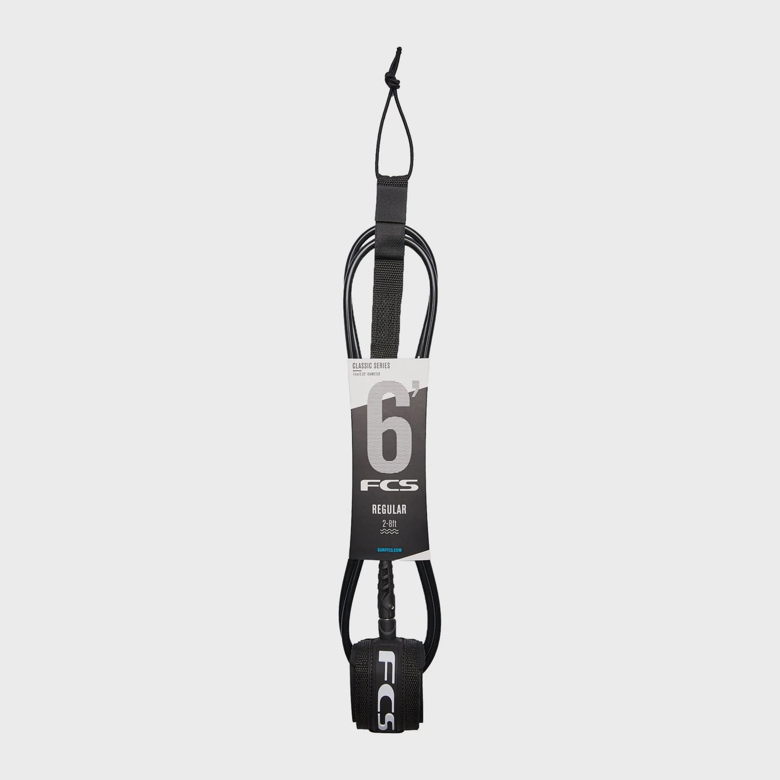 FCS Regular Classic Leash - 6' - Black - ManGo Surfing