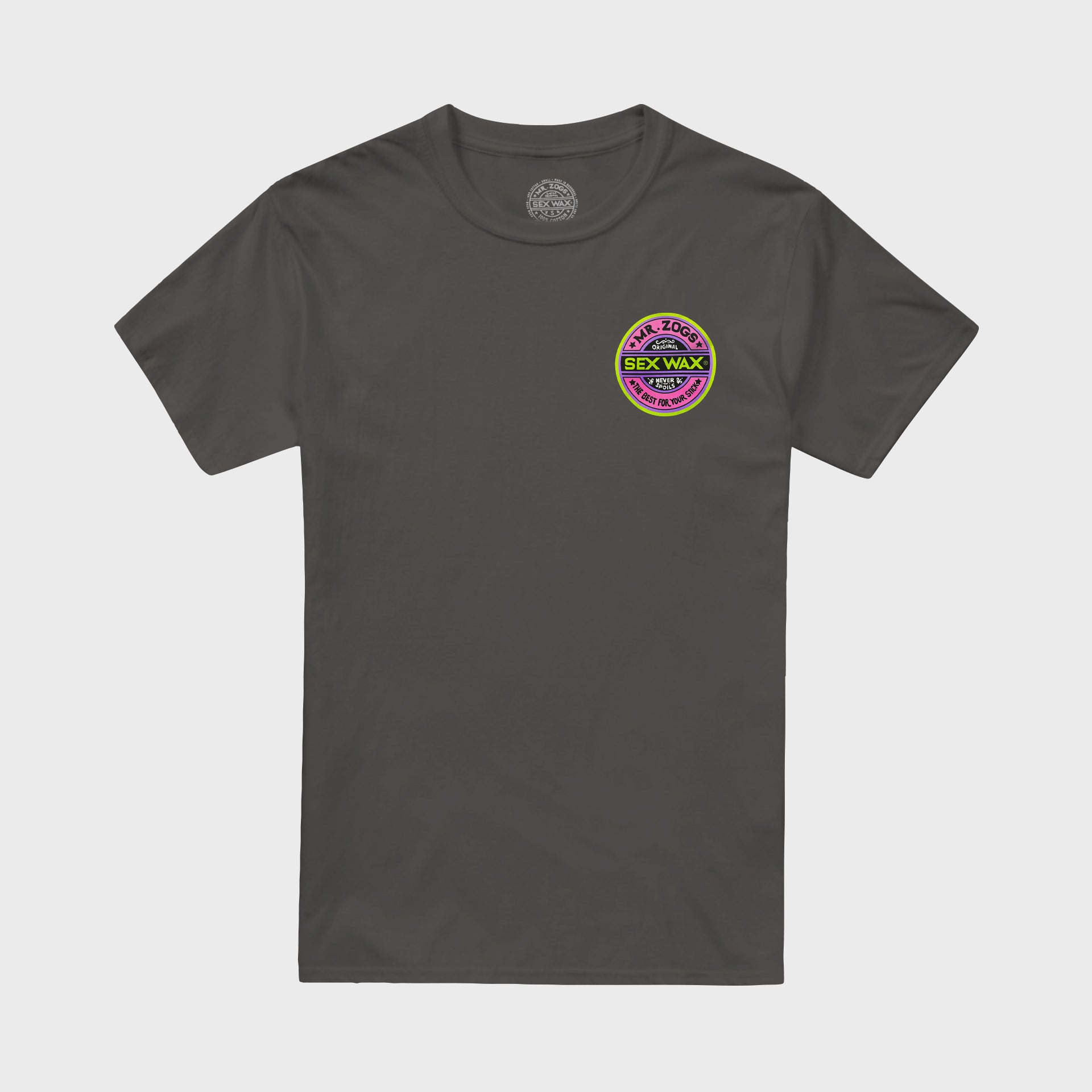 Sex Wax Fluro Mens T-Shirt - Deep Grey Marle - ManGo Surfing