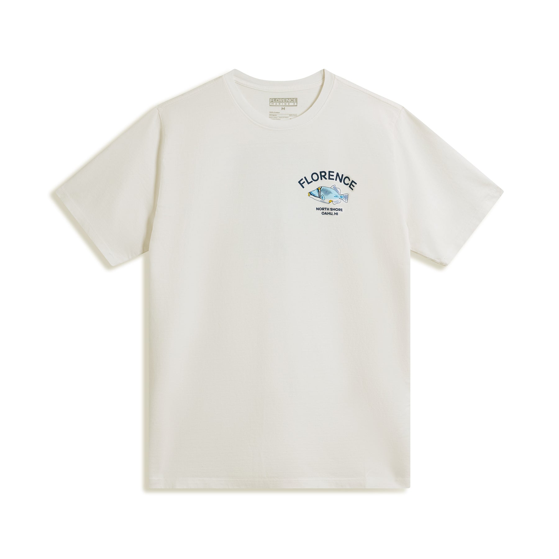 Florence Marine State Fish T-Shirt - Off White - ManGo Surfing