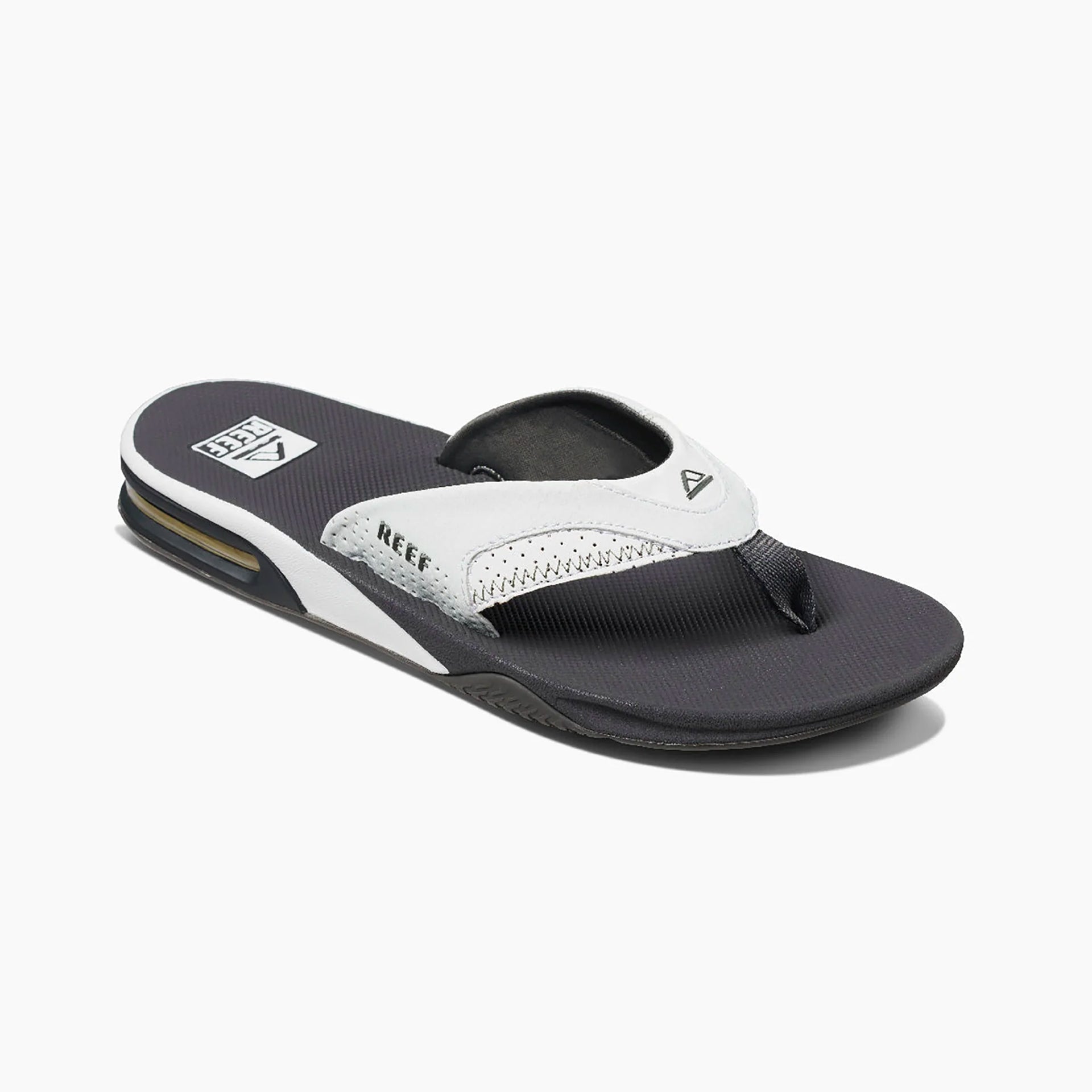 Reef Mens Fanning Flip Flops Grey White ManGo Surfing