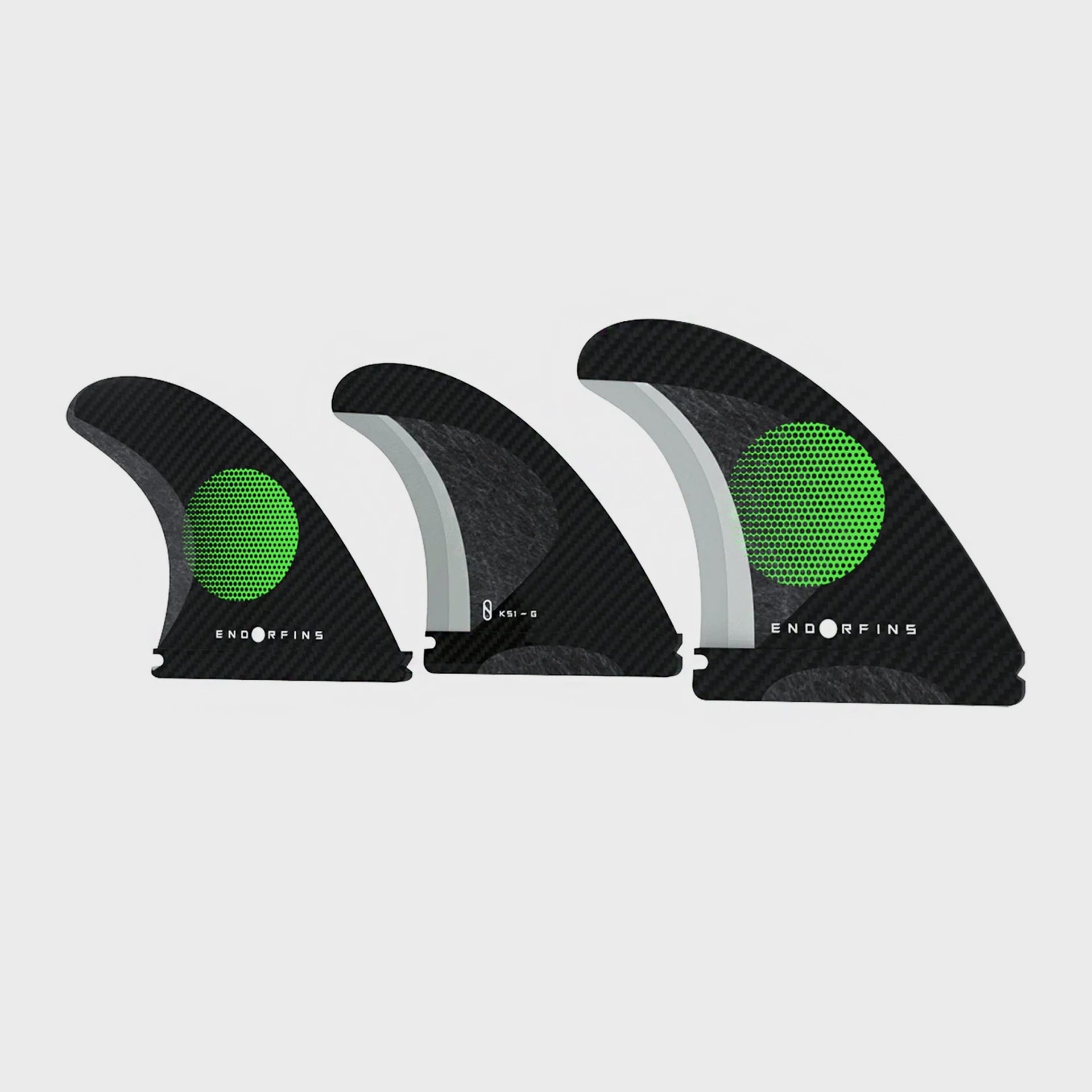 Firewire Endorfins KS1 3 Fin Set - Single Tab (Small) - Black/Green - ManGo Surfing