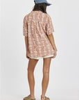Sisstr Evolution Island Beauty Short Sleeve Woven Top - Henna