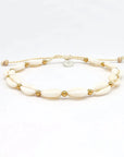 Pineapple Island Giada Gerupuk Shell Surf Anklet - Cream/Gold