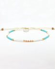 Pineapple Island Giada Gembira Beaded Bracelet - Turquoise/White/Gold
