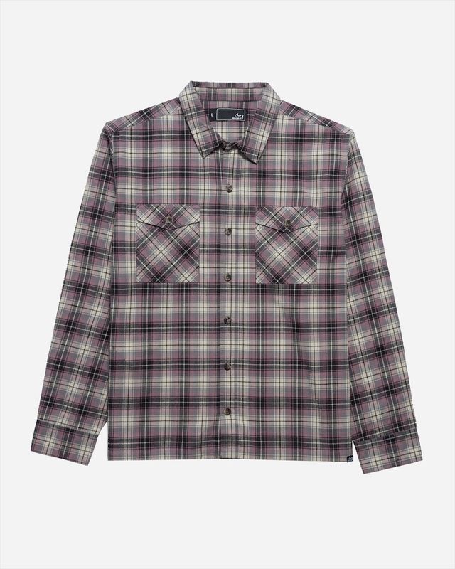 Lost Mens Agitator Long Sleeve Flannel Shirt - Mauve - ManGo Surfing