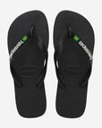 Havaianas Brasil Logo Kids Flip Flops - Black/Black - ManGo Surfing