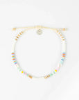 Pineapple Island Mentawai Islands Surfer Pearl Beaded Anklet - White/Multi