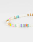 Pineapple Island Mentawai Islands Surfer Pearl Beaded Anklet - White/Multi