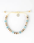 Pineapple Island Manta Point Stone & Shell Bracelet - Brown/White/Blue