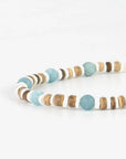 Pineapple Island Manta Point Stone & Shell Bracelet - Brown/White/Blue