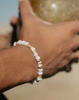 Pineapple Island Whitecaps Elasticated Shell Bracelet - White/Natural
