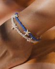 Pineapple Island Tidepool Starfish Beaded Anklet - Blue