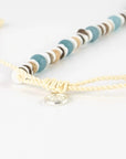 Pineapple Island Manta Point Stone & Shell Necklace - Brown/White/Blue