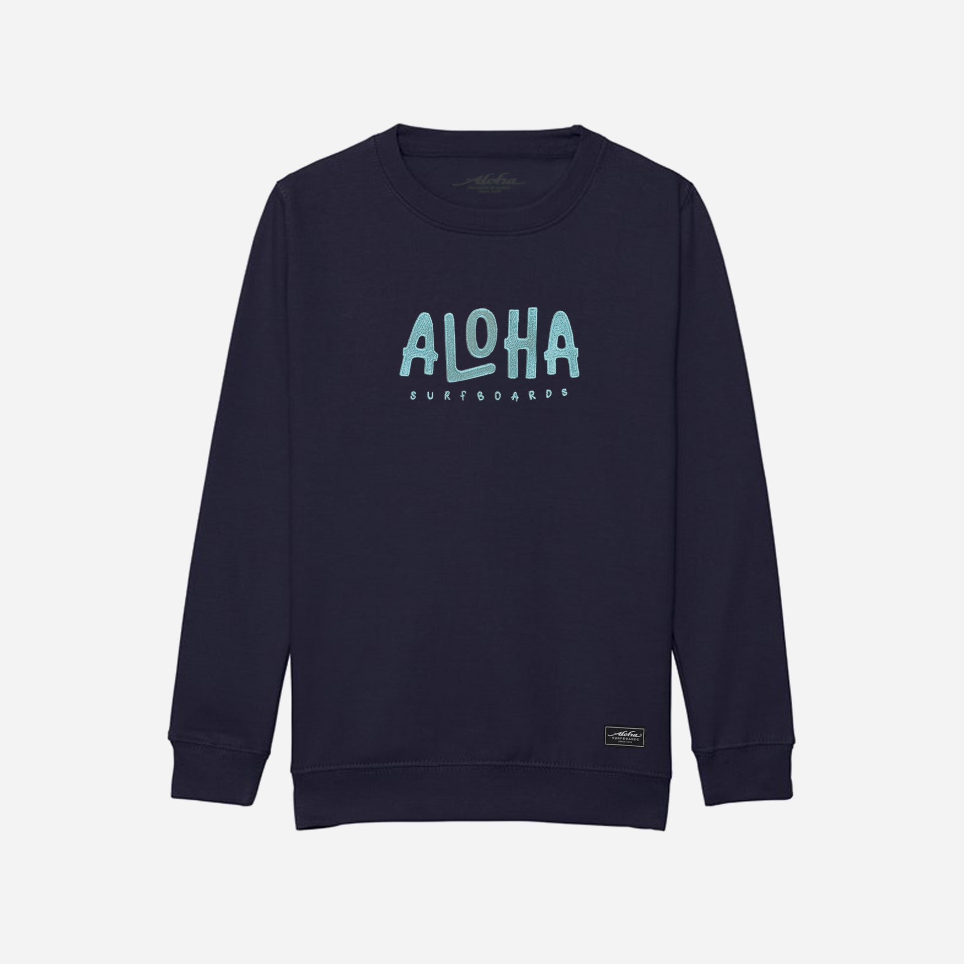 Aloha Kids Crew Sweatshirt - Navy - ManGo Surfing