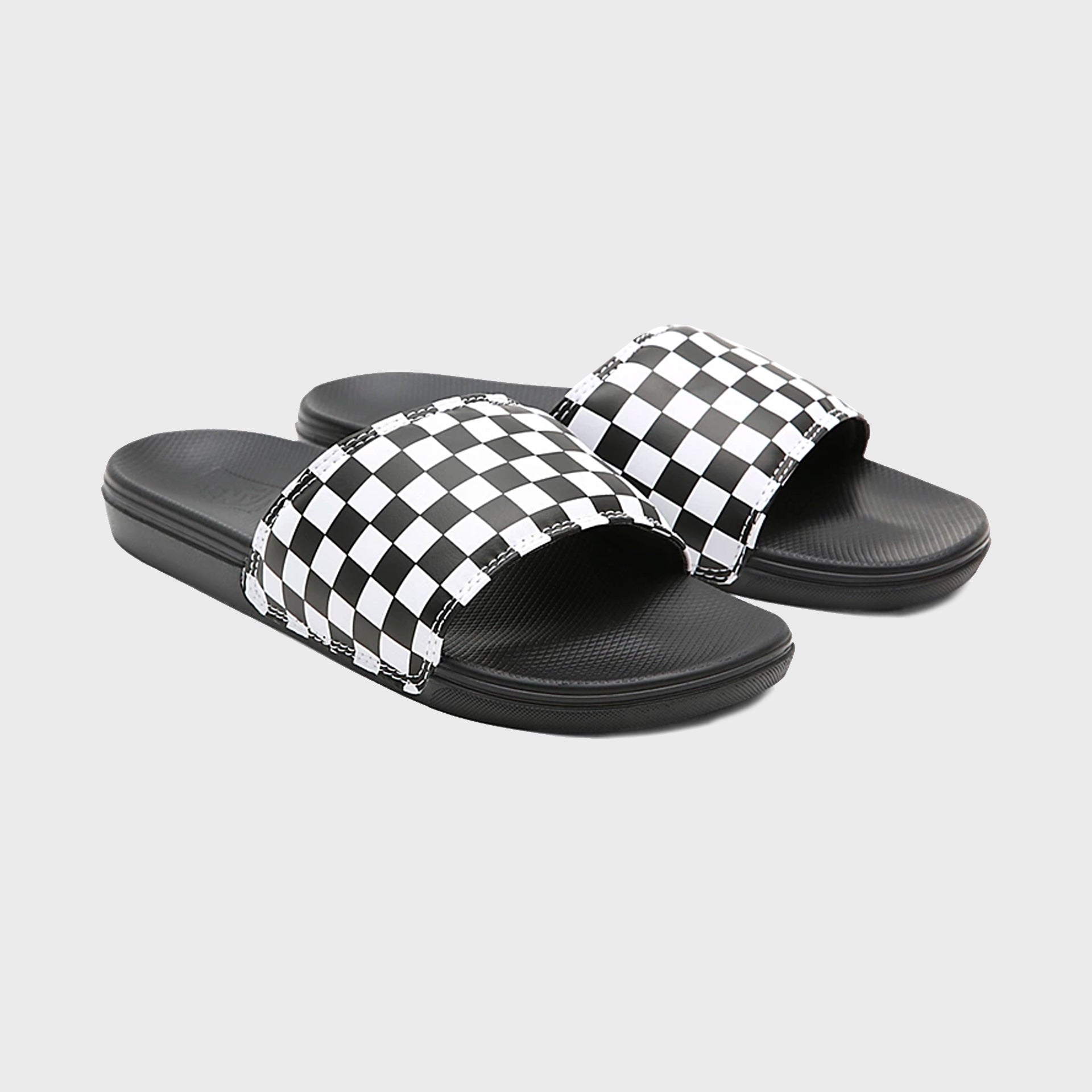 Vans La Costa Checkerboard Slide On Sandals True White/Black