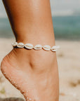 Pineapple Island Livadi Cowrie Shell Surf Anklet - Cream