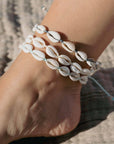 Pineapple Island Livadi Cowrie Shell Surf Anklet - Blue
