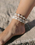 Pineapple Island Livadi Cowrie Shell Surf Anklet - Blue