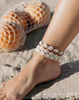 Pineapple Island Livadi Cowrie Shell Surf Anklet - Orange