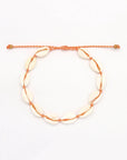 Pineapple Island Livadi Cowrie Shell Surf Anklet - Orange