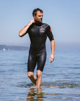 C-Skins Mens Element 3:2 FL BZ Shortie - Anthracite/Black/Neon Flare