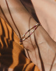 Pineapple Island Berkilau Warm Tone Beaded Anklet - Pink/Brown/Gold