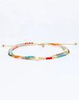 Pineapple Island Berpesta Colourful Golden Hour Beaded Anklet - Gold/Multi