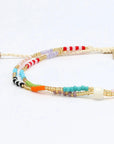 Pineapple Island Berpesta Colourful Golden Hour Beaded Anklet - Gold/Multi