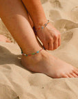 Pineapple Island Berpesta Colourful Golden Hour Beaded Anklet - Gold/Multi