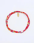 Pineapple Island Senja Pink Golden Hour Beaded Bracelet - Red/Pink
