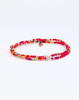 Pineapple Island Senja Pink Golden Hour Beaded Bracelet - Red/Pink