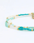 Pineapple Island Bintang Laut Beaded Bracelet - Turquoise/White