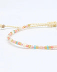 Pineapple Island Surya Golden Hour Beaded Bracelet - Pink/White/Gold