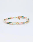 Pineapple Island Kemboja Pastel Endless Summer Bracelet - Pink/Turquoise/White
