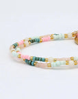 Pineapple Island Kemboja Pastel Endless Summer Bracelet - Pink/Turquoise/White