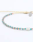 Pineapple Island Mutiara Dainty Beaded Bracelet - Green/Pink