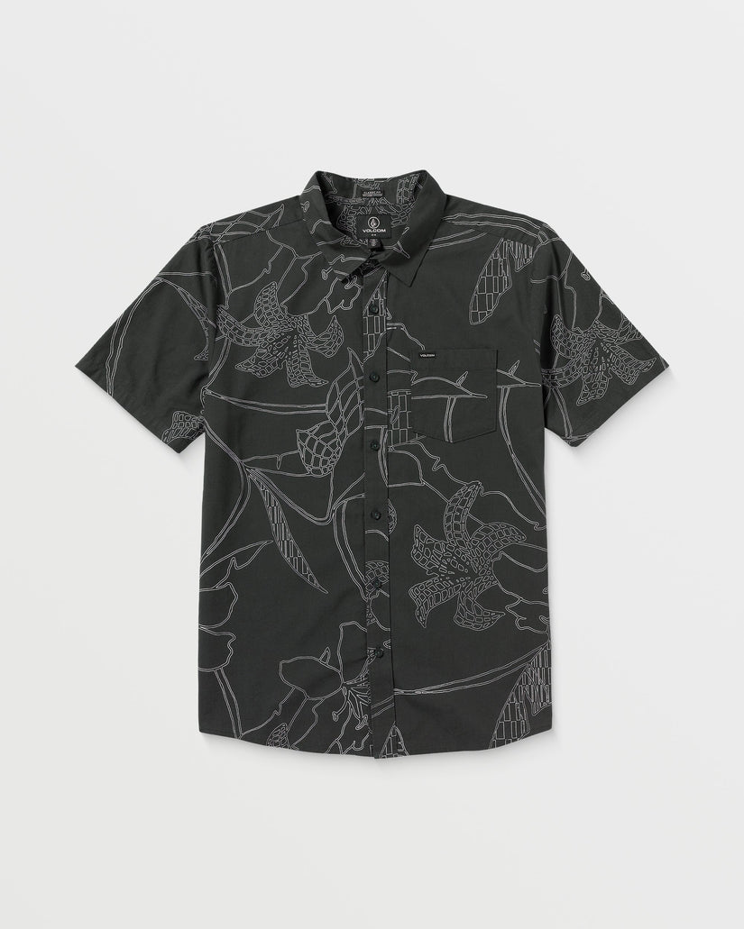 Volcom Mens CAD Floral Short Sleeve Shirt - Stealth - ManGo Surfing