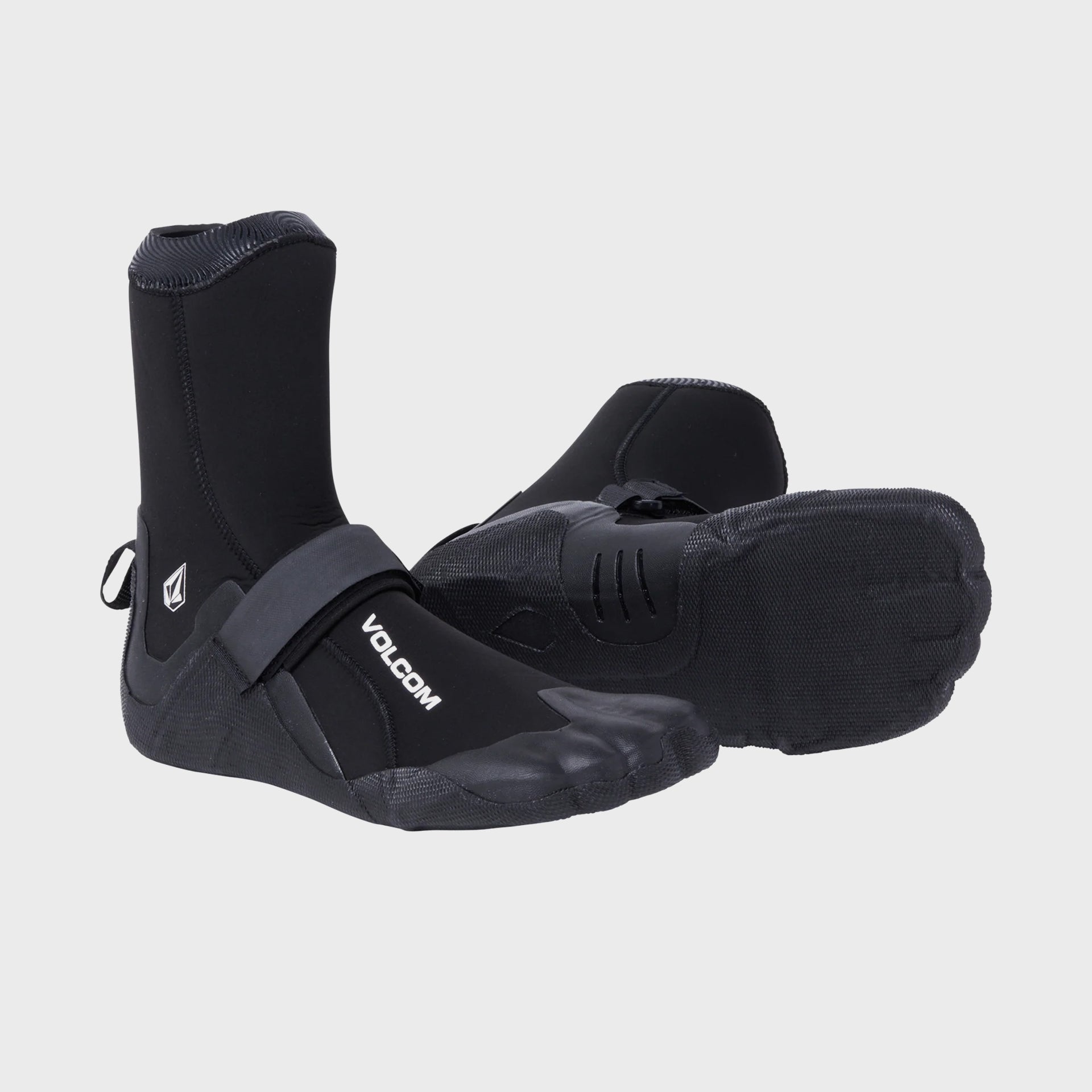 Volcom Mens 5mm Round Toe Booties - Black - ManGo Surfing