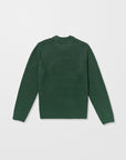 Volcom Green sweater on a light gray background