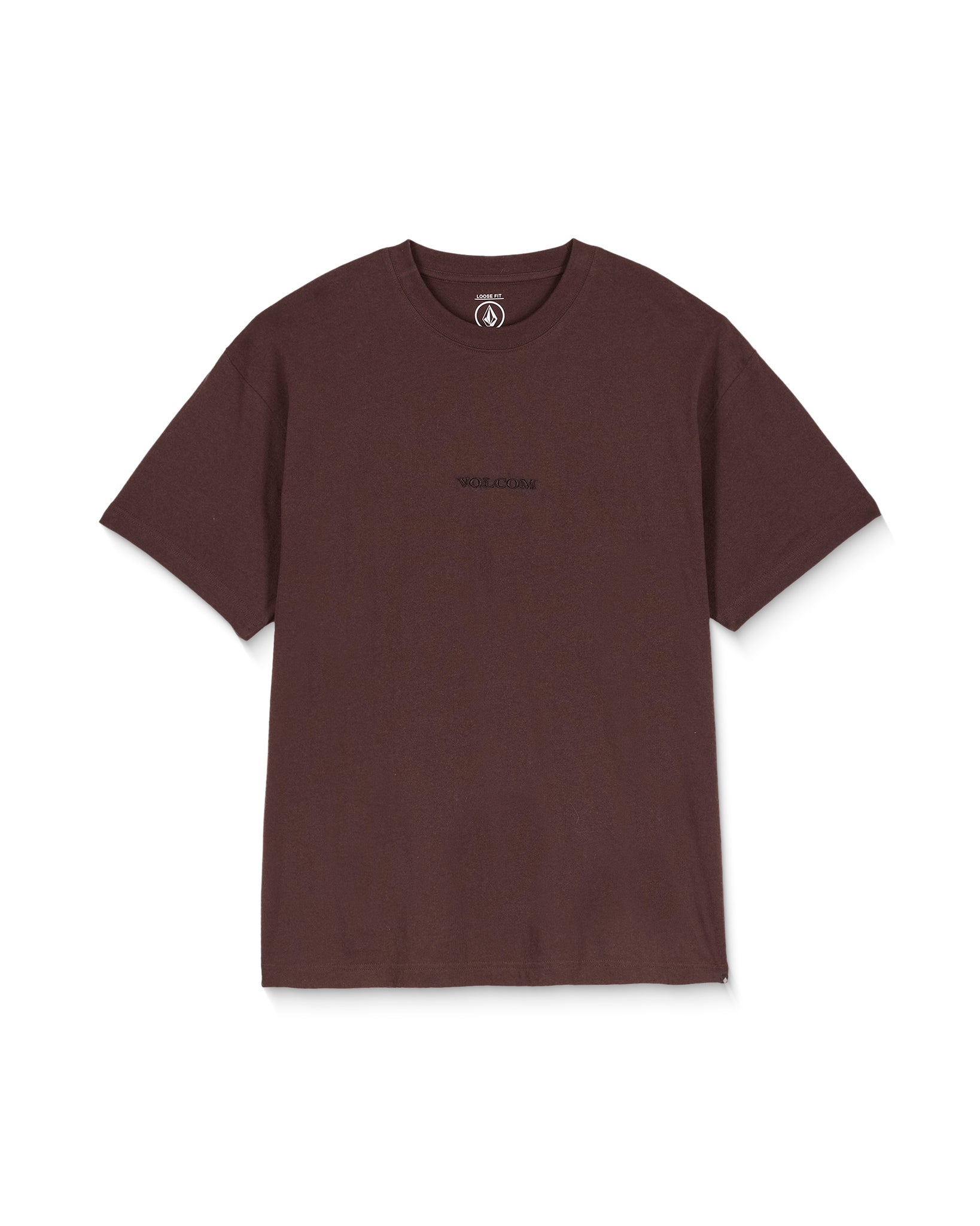 Brown t-shirt with a logo on a white background