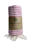 Weavico - Stripe Turkish Beach Towel - 100% Cotton - Fuchsia