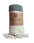 Weavico - Diamond Turkish Beach Towel - 100% Cotton - Dark Green