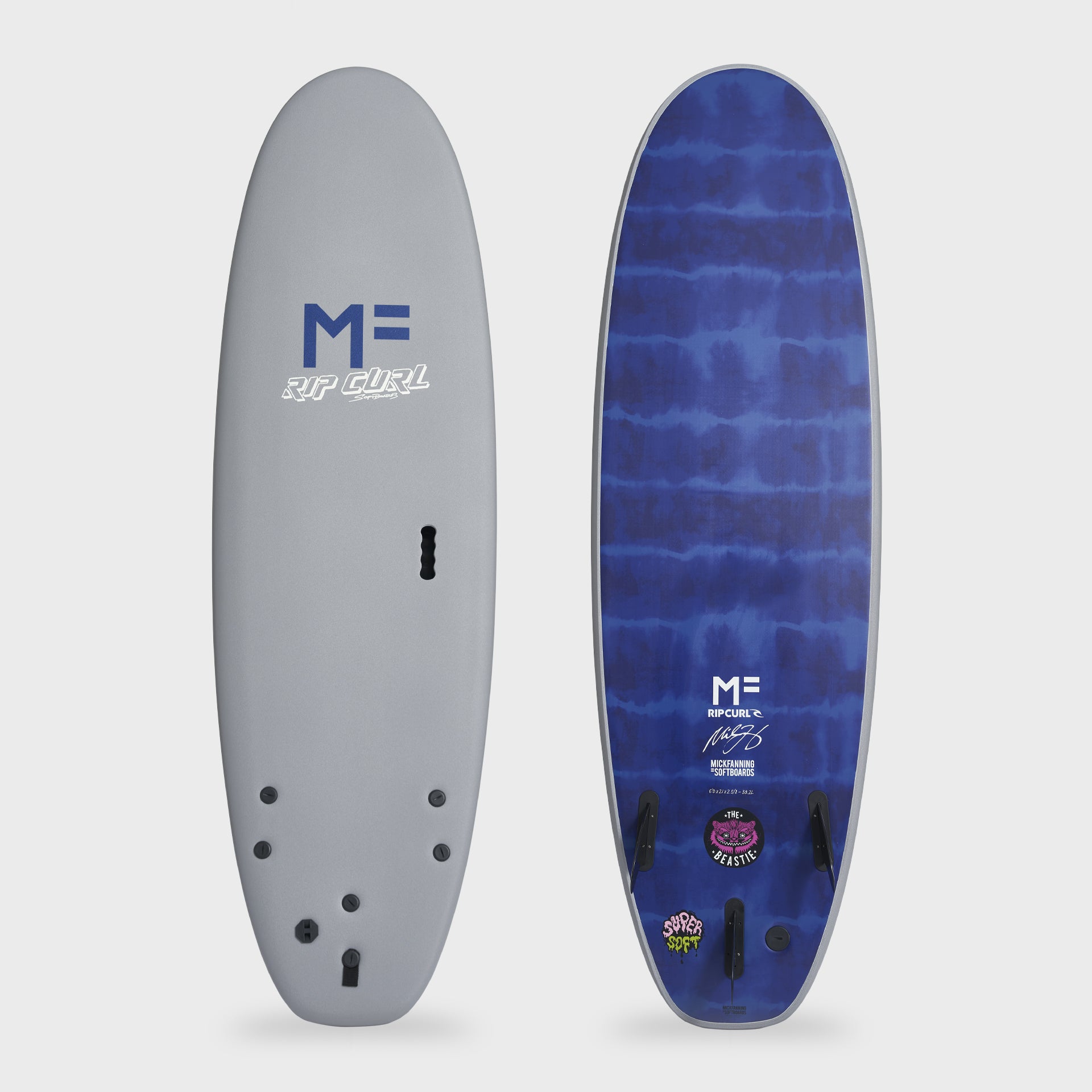 Mick Fanning x Ripcurl Super Soft Beastie Tri Softboard - Grey
