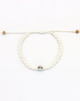 Pineapple Island Memutar Cord and Gemstone Bracelet - Agalmatolite