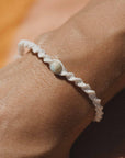 Pineapple Island Memutar Cord and Gemstone Bracelet - Agalmatolite