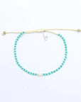 Pineapple Island Mutiara Dainty Beaded Anklet - Turquoise/Pale Blue
