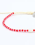 Pineapple Island Mutiara Dainty Beaded Anklet - Red/Pink