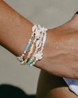Pineapple Island Sagara Hati Beaded Charm Bracelet - Blue/White